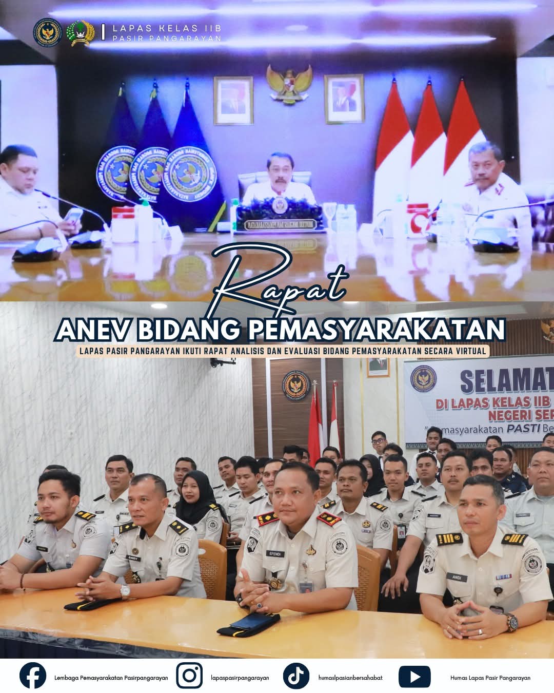 fmmnews.com | Lapas Kelas IIB Pasir Pangarayan Ikuti Rapat Analisis dan Evaluasi Bidang Pemasyarakatan Secara Virtual