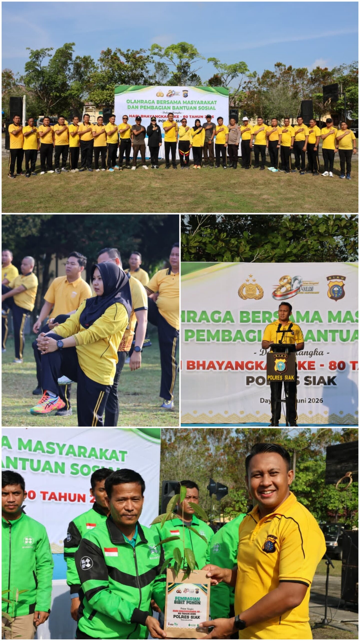 fmmnews.com | Perkuat Sinergitas, Polres Siak Gelar Olahraga Bersama dan Bakti Sosial Peringati Hari Bhayangkara ke-80