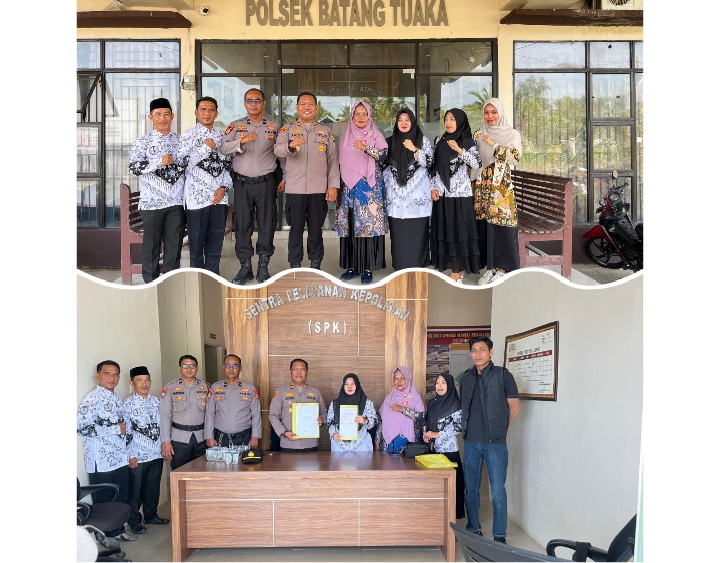 fmmnews.com | Perkuat Perlindungan Guru dan Pembinaan Pelajar, Kapolsek Batang Tuaka IPTU Andrianto Teken MoU dengan PGRI