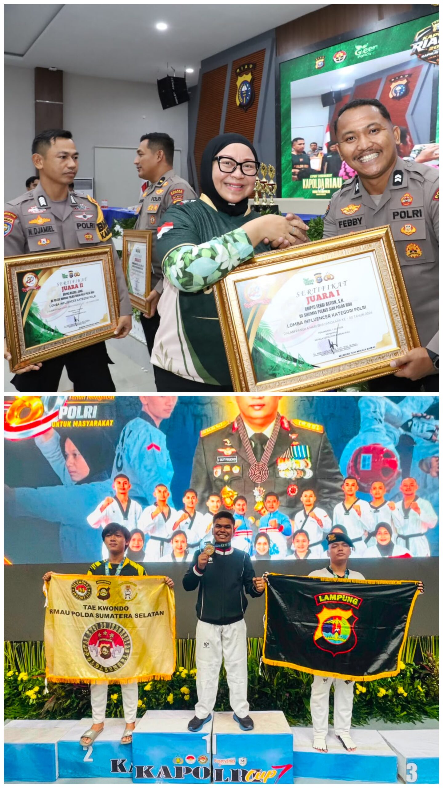 fmmnews.com | Dua Personel Sihumas Polres Siak Raih Juara I di Ajang Tingkat Polda dan Nasional