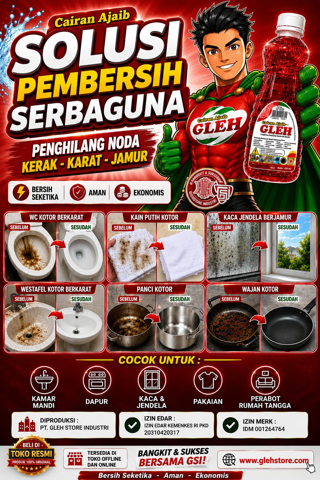 fmmnews.com | Gleh Si Raja Pembersih, Harga Murah Hasil Nyata, "Kerak Hilang Uang Pun Datang.