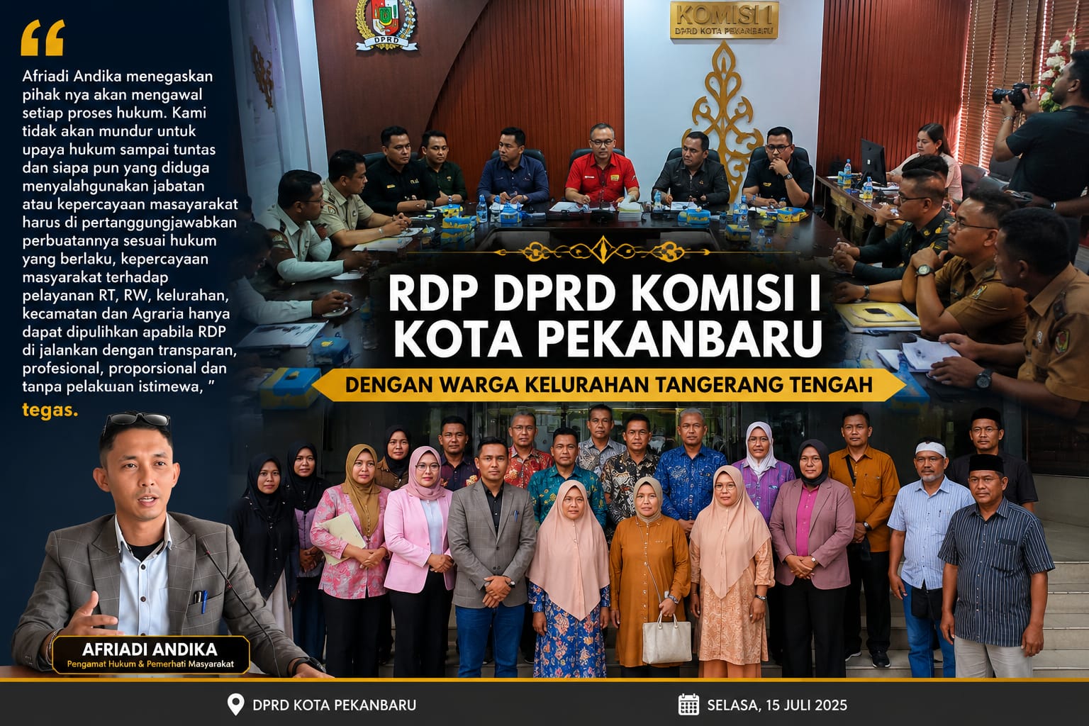 fmmnews.com | Dugaan Mafia Tanah di Jalan Pias Jadi Sorotan, Afriadi Andika Tegaskan Siap Kawal Proses Hukum Hingga Tuntas