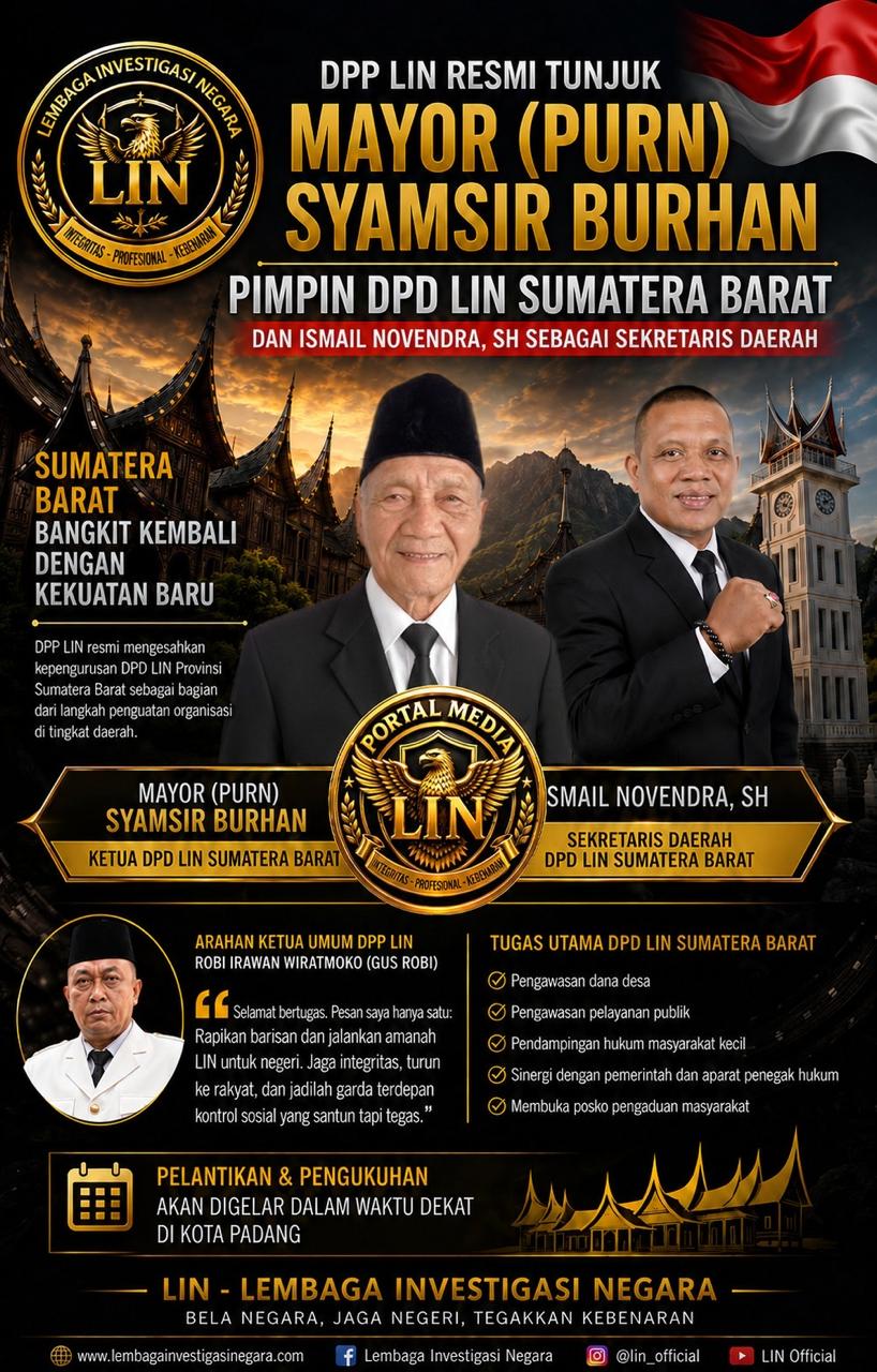  | ⁠DPP LIN Tunjuk Syamsir Boerhan dan Ismail N Raja Tega Pimpin DPD Sumbar