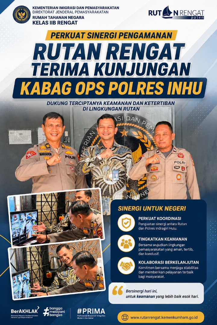 fmmnews.com | Perkuat Sinergi Pengamanan, Rutan Rengat Terima Kunjungan Kabag Ops Polres Inhu