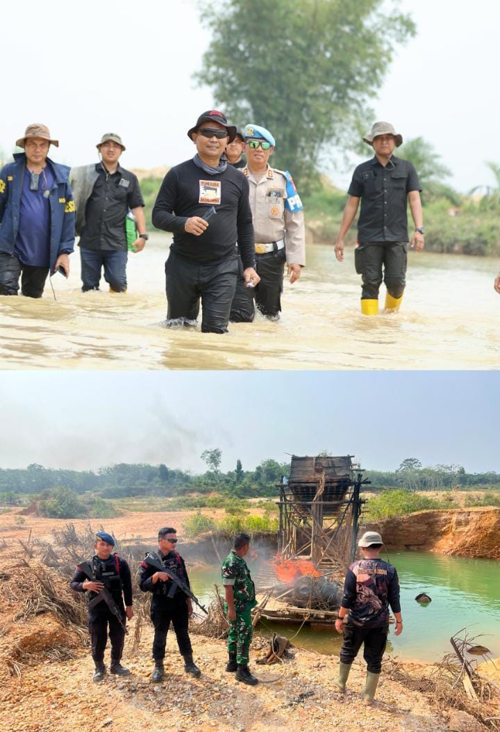  | Operasi PETI Kuantan Merah Putih Presisi 2026,Polda Riau 525 Rakit Dimusnahkan di Kuantan Singingi
