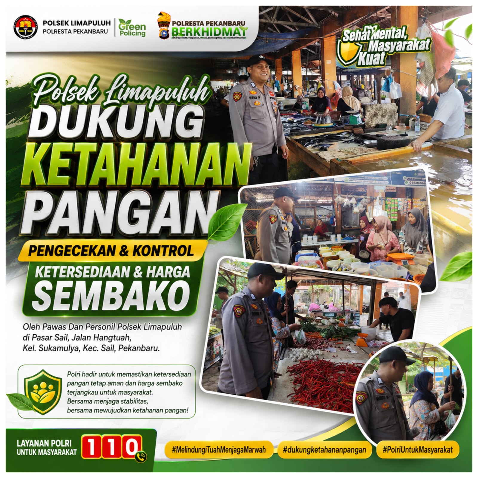  | Polresta Pekanbaru Pastikan Ketersediaan Sembako dan Stabilitas Harga di Pasar Sail*