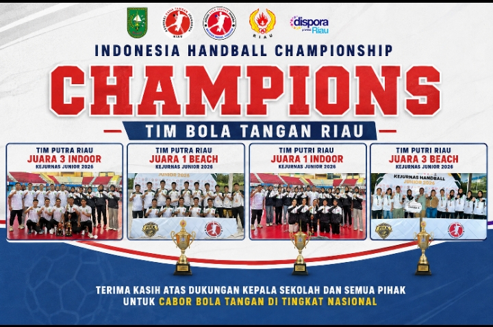  | 🔥 SKO Riau Ukir Empat Prestasi di Kejurnas Bola Tangan 2026, Kepala Sekolah Aslim S.Pd Bangga dengan Perjuangan Atlet