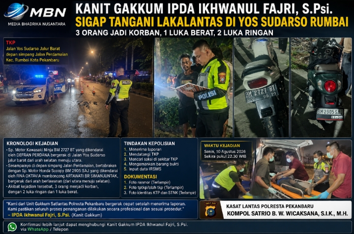  | IPDA Ikhwanul Fajri Pastikan Lakalantas Yos Sudarso Rumbai Ditangani Cepat dan Terukur