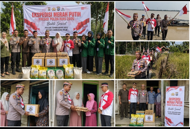  | Polsek Tembilahan Hulu Hadir di Tengah Masyarakat, Salurkan Sembako dalam Ekspedisi Merah Putih Presisi Polda Riau 2026