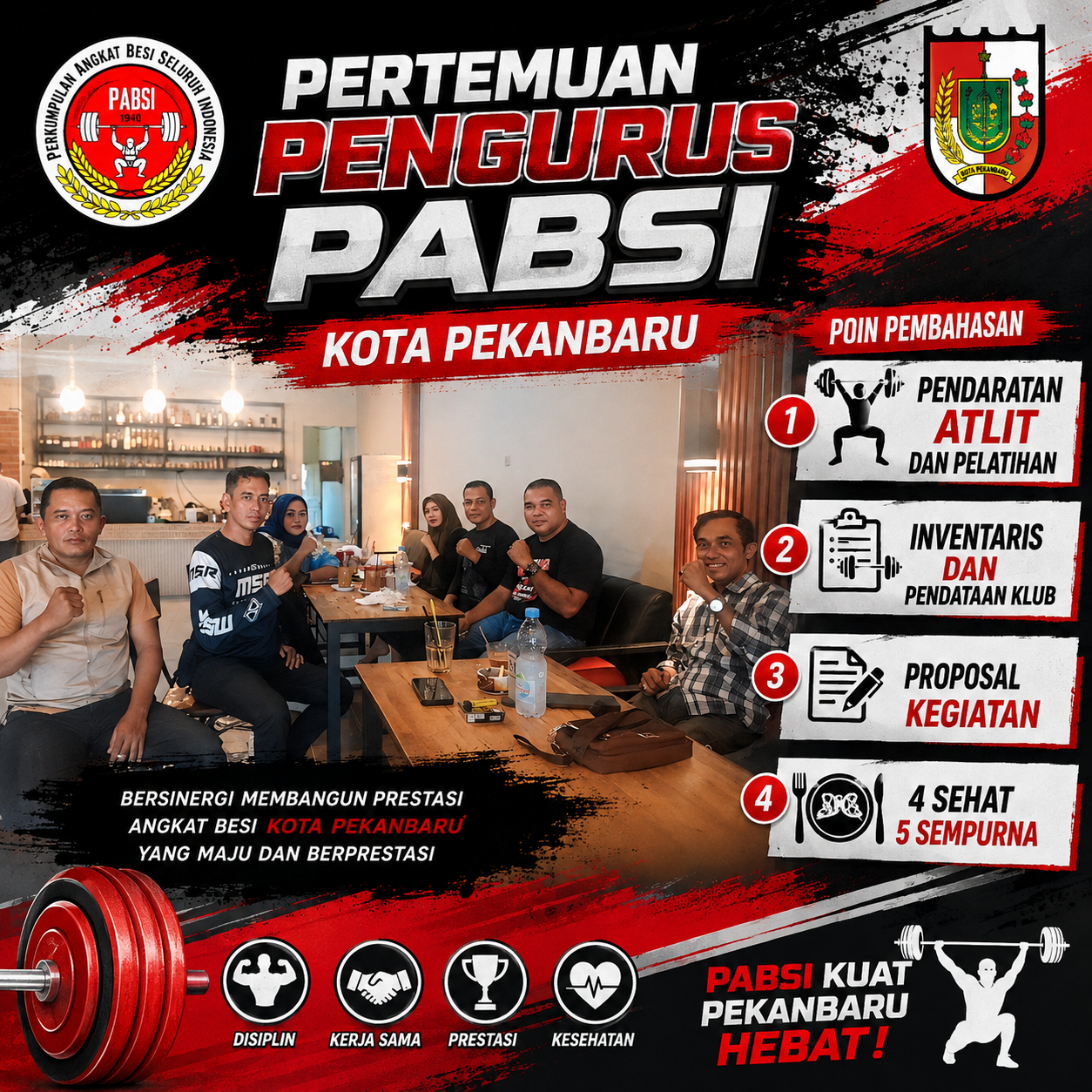  | Rapat Pengurus PABSI Kota Pekanbaru Bahas Penguatan Atlet dan Program Kerja
