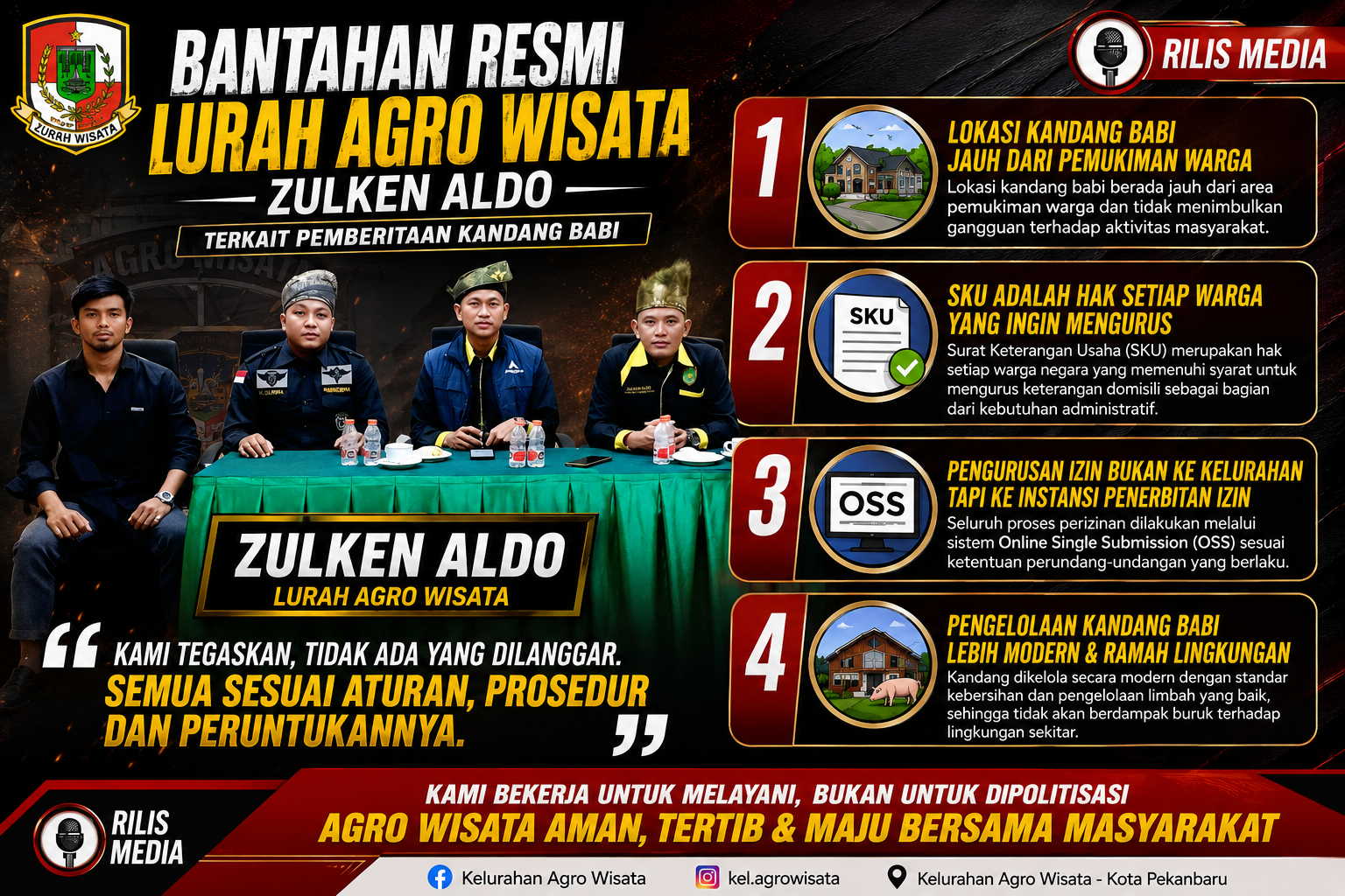  | Lurah Agro Wisata Zulken Aldo Tegaskan Klarifikasi Terkait Isu Kandang Babi