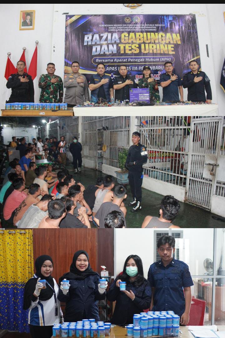 | Lapas Pekanbaru Gelar Razia Gabungan Bersama TNI, Polri, dan BNN, Tegaskan Komitmen Pemberantasan Halinar | Lapas Pekanbaru Gelar Razia Gabungan Bersama TNI, Polri, dan BNN, Tegaskan Komitmen Pemberantasan Halinar