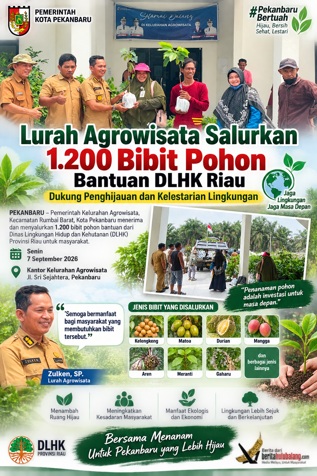 | Lurah Agrowisata Salurkan 1.200 Bibit Pohon, Dorong Lingkungan Hijau dan Berkelanjutan | Lurah Agrowisata Salurkan 1.200 Bibit Pohon, Dorong Lingkungan Hijau dan Berkelanjutan