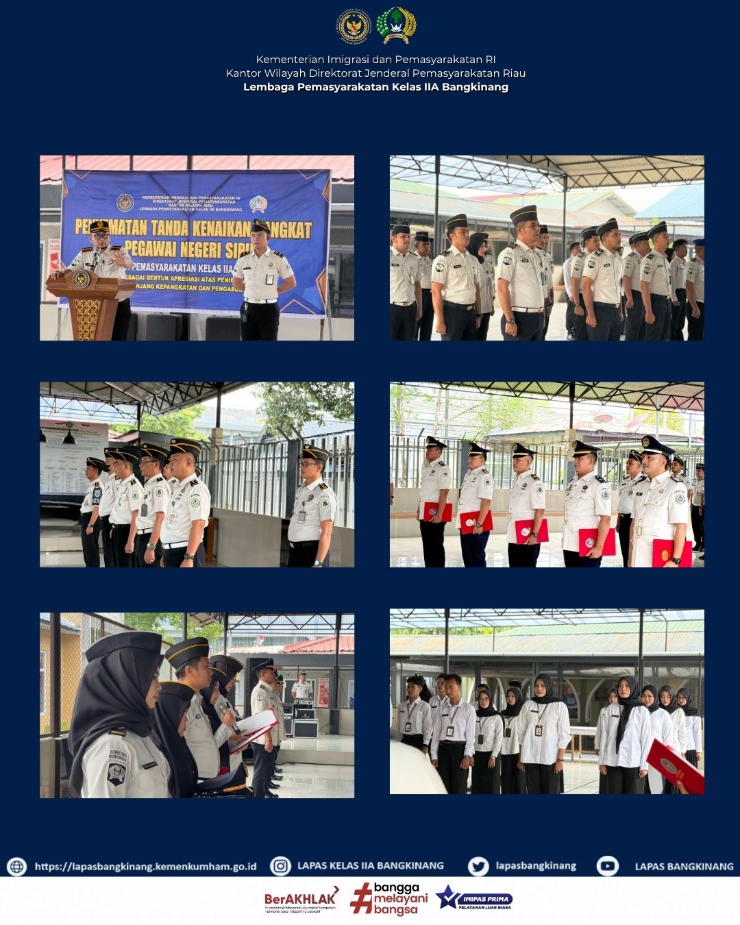 | Lima Pegawai Lapas Bangkinang Naik Pangkat, Kalapas: Terus Bertumbuh dan Berikan yang Terbaik! | Lima Pegawai Lapas Bangkinang Naik Pangkat, Kalapas: Terus Bertumbuh dan Berikan yang Terbaik!